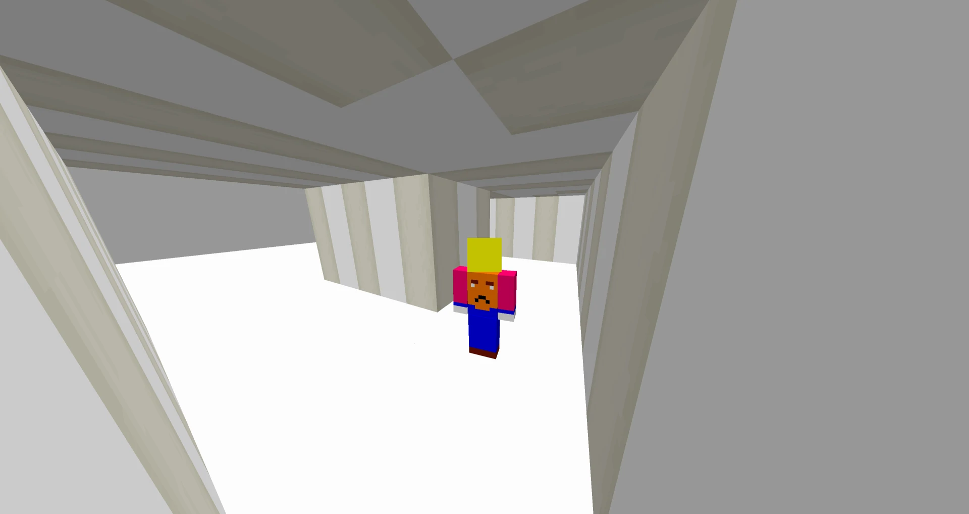 Maingron minecraft character in a tunnel.